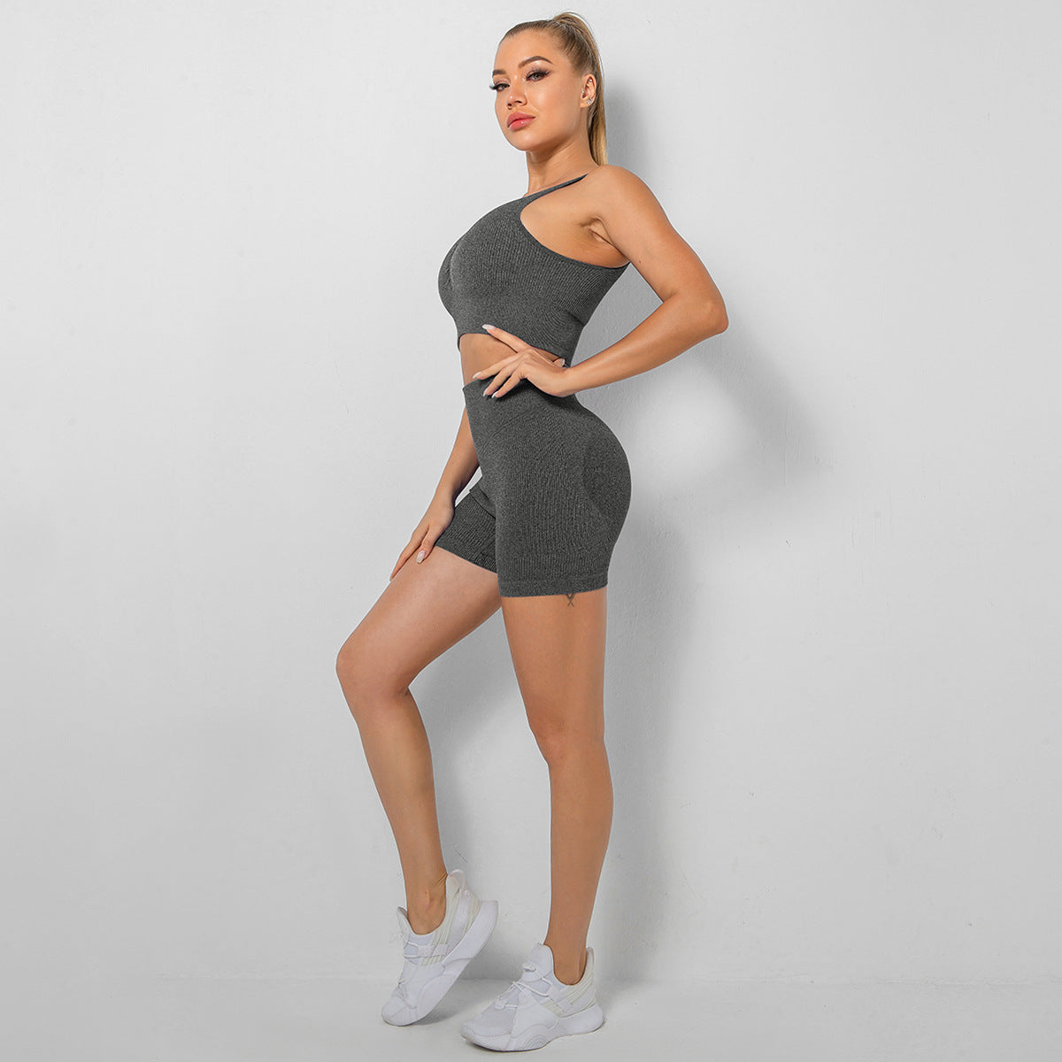 Knitted Sports Bra & Butt Lift Shorts Sports Fitness Seamless Yoga Suits Wholesale Activewear Sets