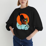 Printed Round Neck Long-Sleeve Sweatshirts Wholesale Womens Tops