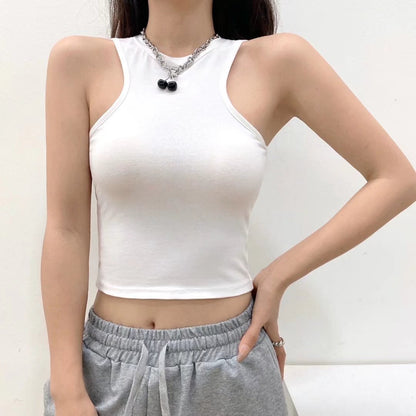 Sexy Sleeveless Crew Neck Slim Wholesale Crop Tops