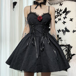 Dark Style Personality Jacquard Open Back Sling Dress Wholesale Dresses