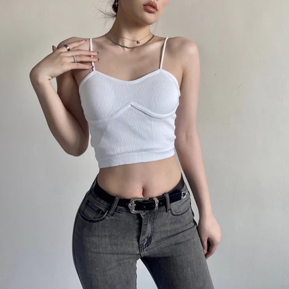 Sexy Slim Sling Solid Color Sleeveless Undershirt Wholesale Crop Tops