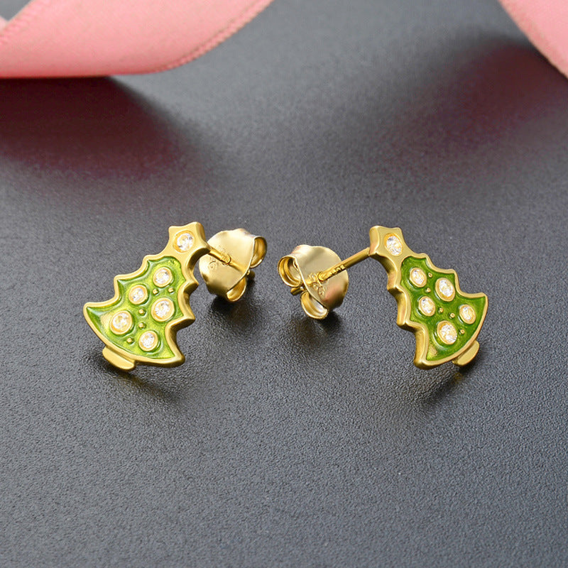 Sweet Design Sense Christmas Tree Accessories Wholesale Earrings