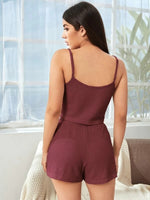 Solid Color Womens 2 Piece Sets Pajamas Camisole & Shorts Soft Loungewear Wholesale Vendors