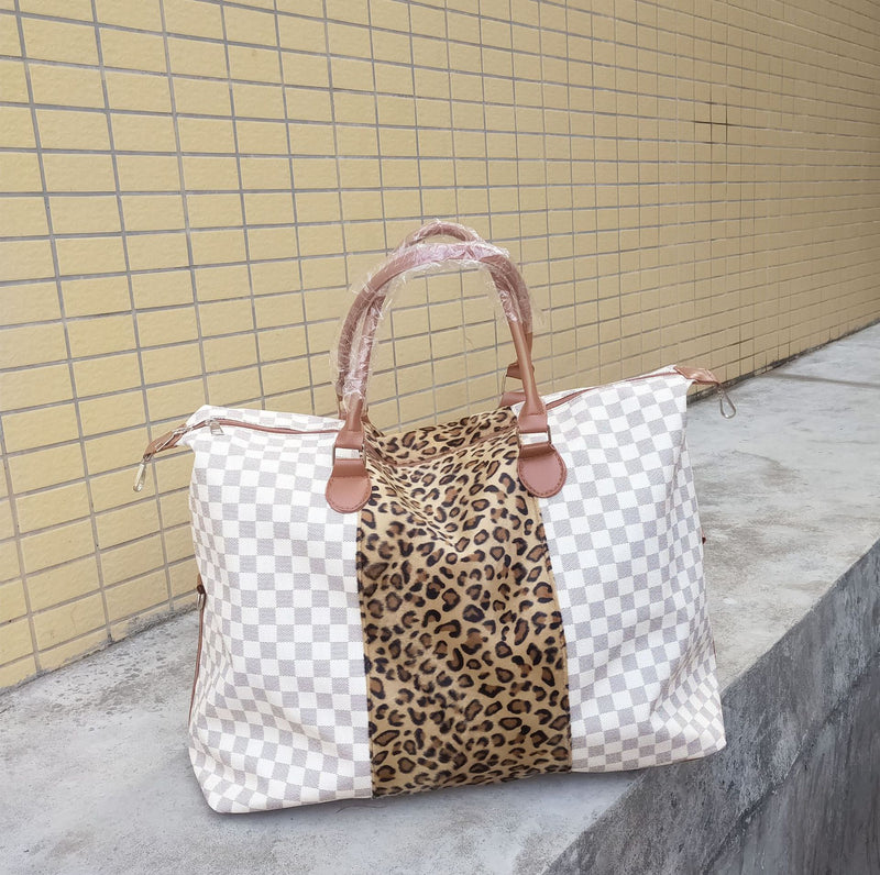 Lattice Leopard Print Travel Handbag Women'S Overnight Bags Wholesale