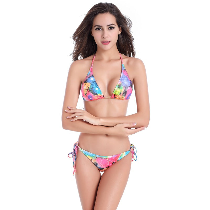 Women Wholesale Two-piece Sexy Printed Strappy Bikini