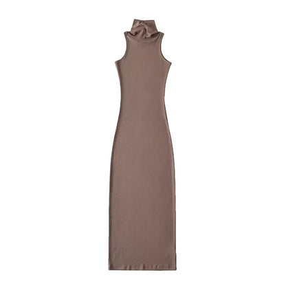 Bodycon High Neck Sleeveless Sexy Simple Maxi Dress Wholesale Dresses