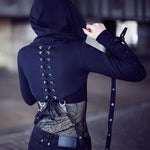 Dark Gothic Style Hooded Trendy Long-Sleeved Cool Sweatshirt Crop Tops Wholesale Women Tops