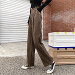 Elegant High Waist Corduroy Trousers Wholesale Pants