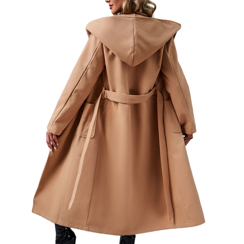 Winter Woolen Coat Women Hooded Coat Wholesale