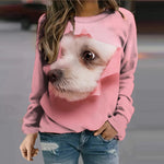 Fashion Casual Loose Animal Print Tops Long Sleeve Crew Neck Wholesale Womens Sweatshirts