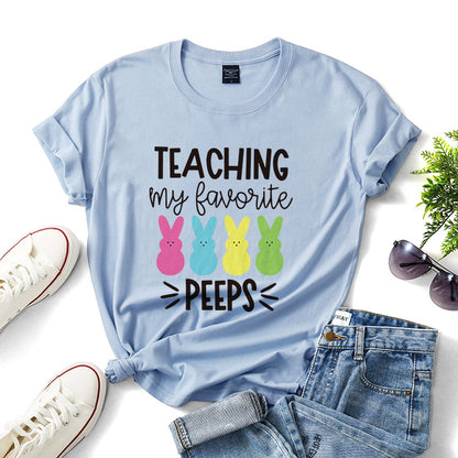 Women Fashion Easter Letter Print Wholesale T-shirts