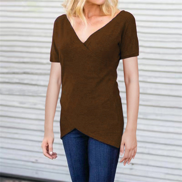 Cross Simple Asymmetrical Wholesale Blouse For St. Patrick'S Day