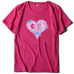 Valentine'S Day Short Sleeve Wholesale T Shirts Fashion Heart Printed