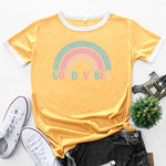 Color Block Short Sleeve Round Neck Wholesale T-shirts For Women