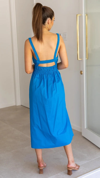 Cami Open-Back Pleated Wholesale Midi Dresses For St. Patrick'S Day