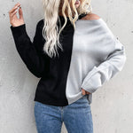 Long Sleeve Fashion Women Casual Pullover Colorblock Hollow Sweater Wholesale Clothing Vendors