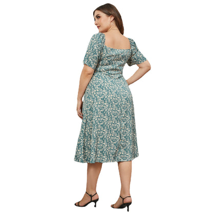 Plus Size Wholesale Short Sleeve Printing Dress