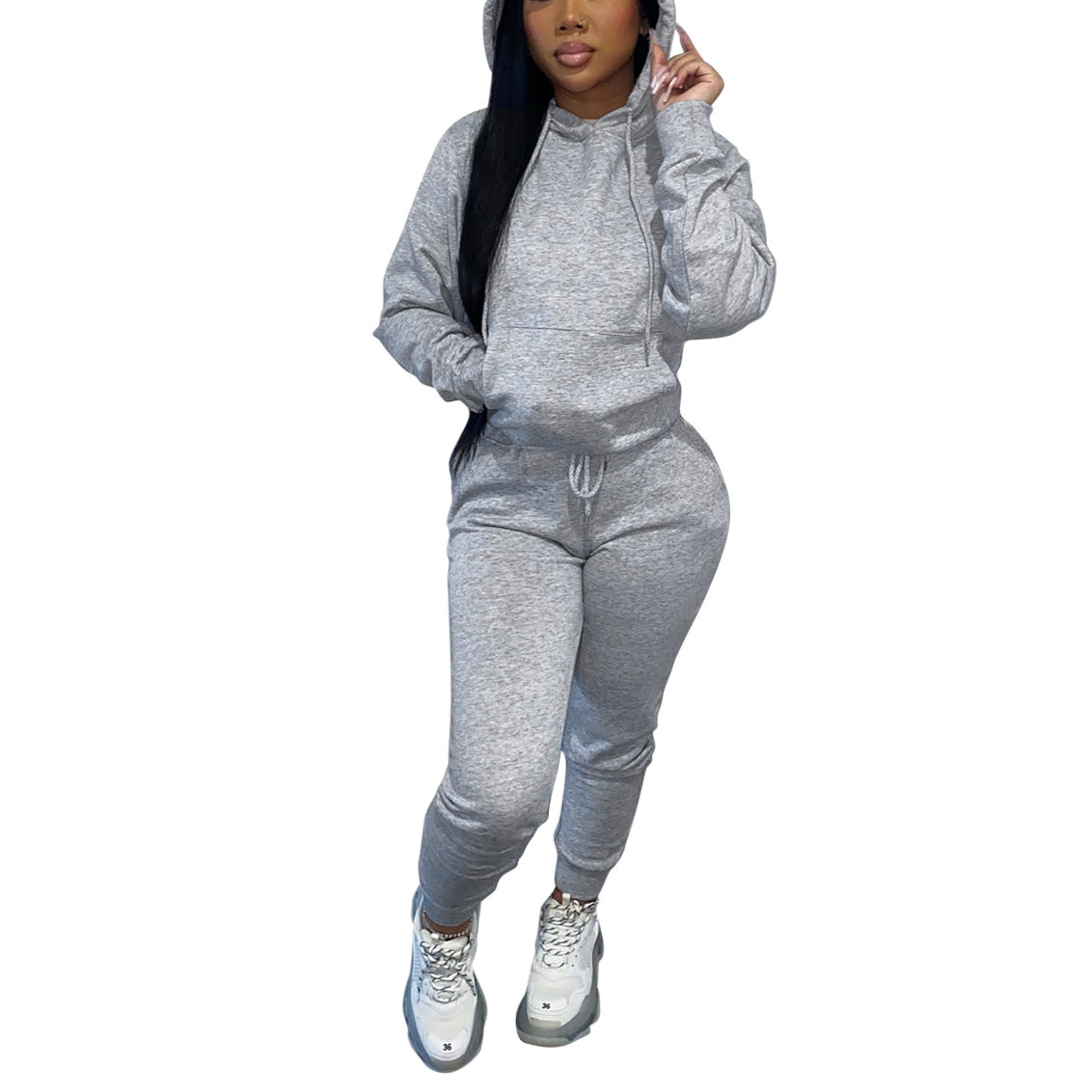 Plain Hoddie With Pants Activewear Sets