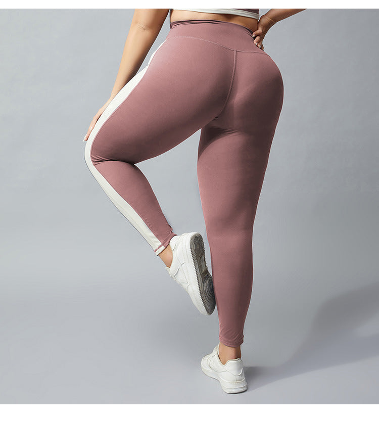 Striped Fitness Yoga Women Seamless Curvy Leggings Wholesale Plus Size Clothing
