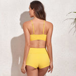 Lace-Up Solid Two-Pieces Wholesale Swimsuits For St. Patrick'S Day