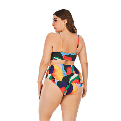 Printed Sexy Curve Split Bikinis Curve Swimsuits Fashion Plus Size Swimwear Wholesale Vendors SS183365