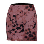 Printed Mesh Short High Waist Double-layer Hip Skirt