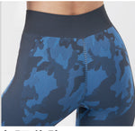 Ladies Hollow Long-Sleeved Crop Top & Leggings Set Yoga Set Camouflage