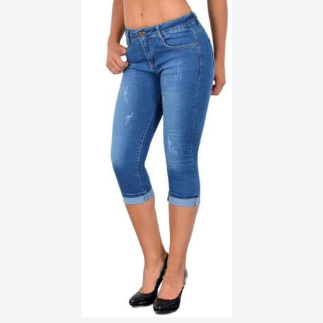 Revers Casual Wholesale Women Capri Jeans