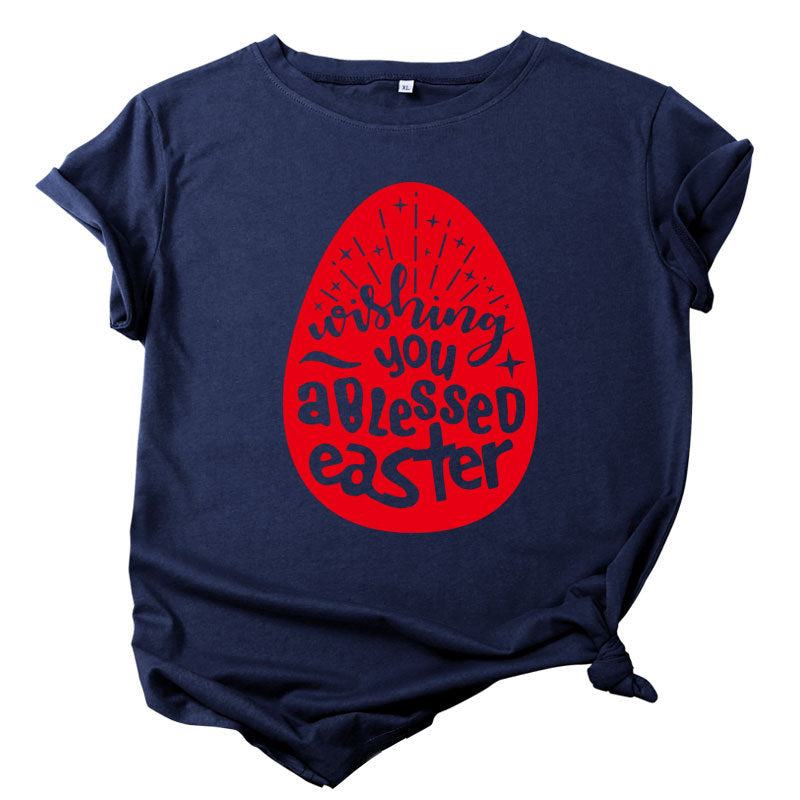 Women Fashion Easter Print Wholesale T-shirts Summer