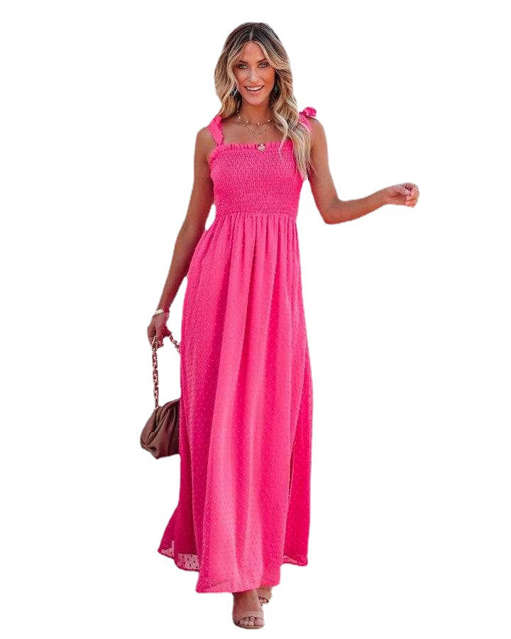 Resort Strappy Chiffon Vacation Sling Dress Wholesale Maxi Dresses