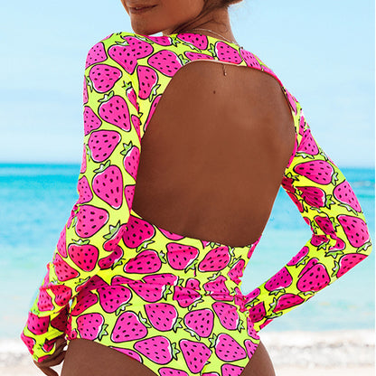 Printed One-Piece Swimsuit Sunscreen Swimsuit Bikini Women Wholesale