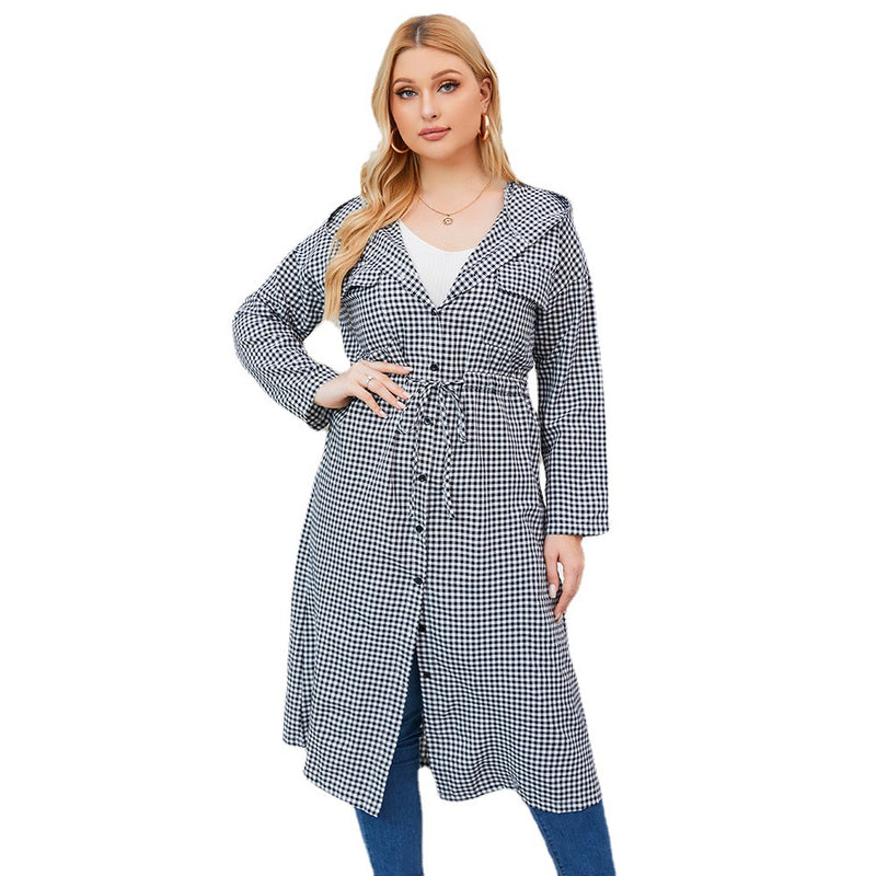 Plaid Plus Size Wholesale Coats Casual Long Coats Women'S Clothing Stores