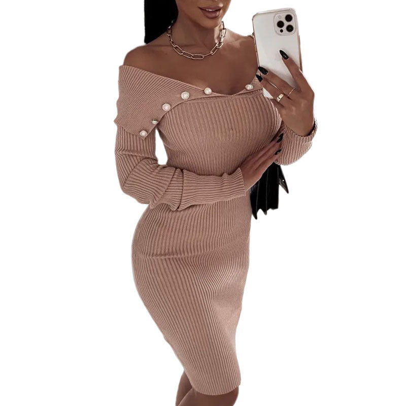 Off Shoulder Bodycon Dress Womens Clothes