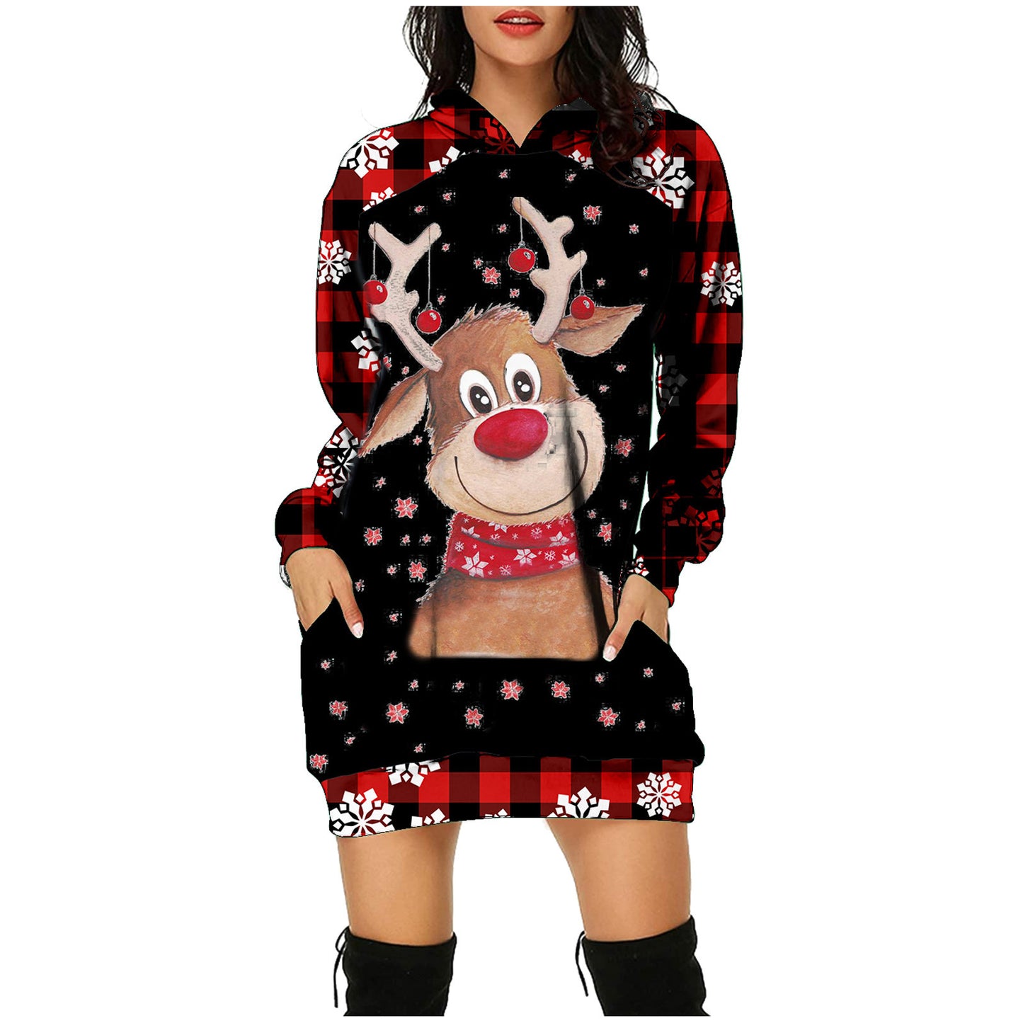 Christmas Dress Hoodie Dress Casual Christmas Outfits