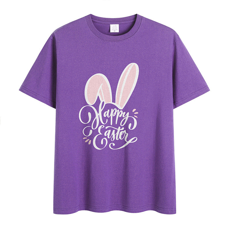 Women Fashion Easter Letter Print Wholesale T-shirts Summer