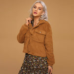Warm Solid Color Wholesale Coats And Jackets Short Women Tops
