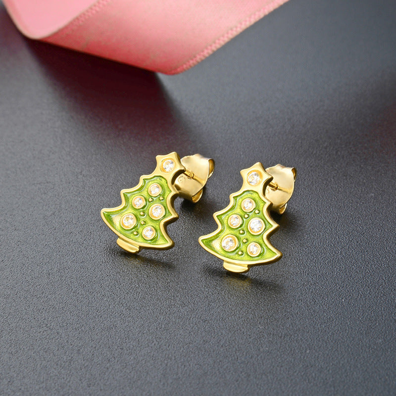 Sweet Design Sense Christmas Tree Accessories Wholesale Earrings