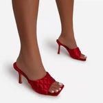 Solid Color High Heel Slip-On Sandals Wholesale Women Shoes