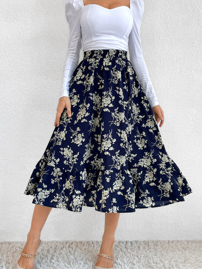 Fashion Print Mid-Length A-Line Slim Swing Wholesale Skirts