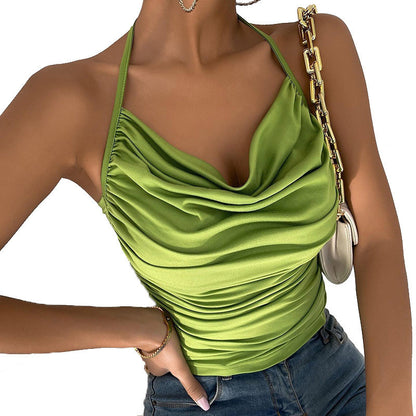 Sexy V-Neck Camisole Top Backless Solid Color Slim Summer Tank Tops Wholesale