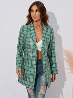 Fashion Plaid Print Women Blazer Wholesale Coats And Jackets