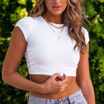 Sexy Navel Crop Top Tie Rope Hollow T-Shirt Wholesale Womens Tops