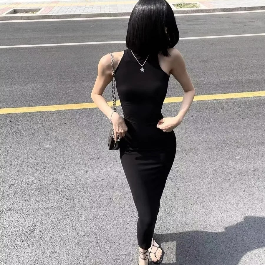 Bodycon High Neck Sleeveless Sexy Simple Maxi Dress Wholesale Dresses