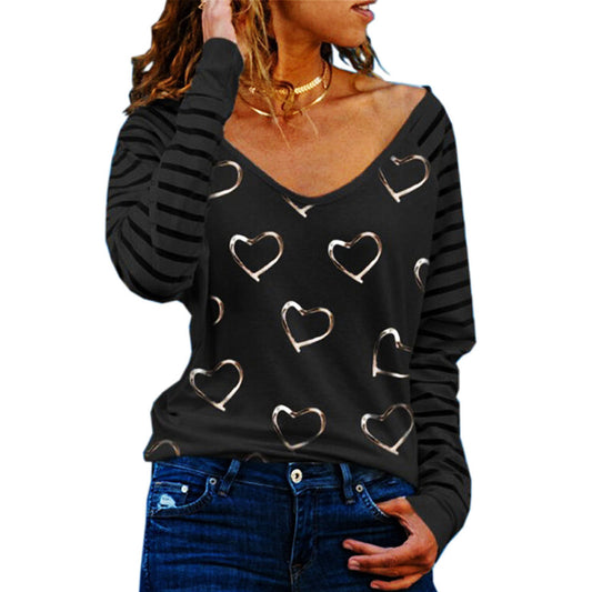 Large Size Love Print T-Shirt For Women Wholesale