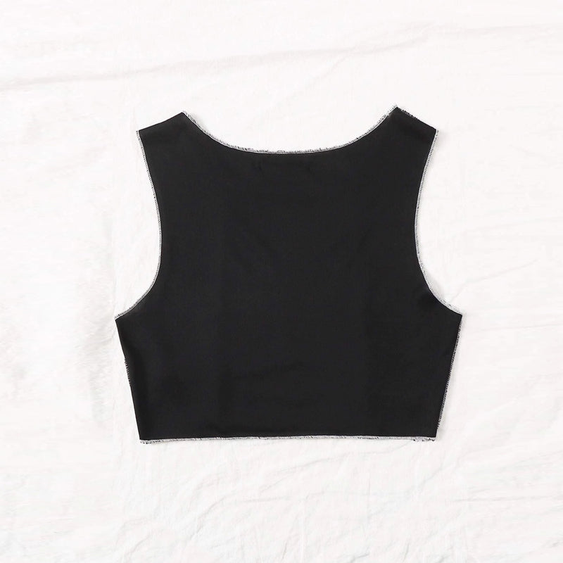 Solid Color Sleeveless Casual Wholesale Crop Tops Fashion Women Tops ST164157