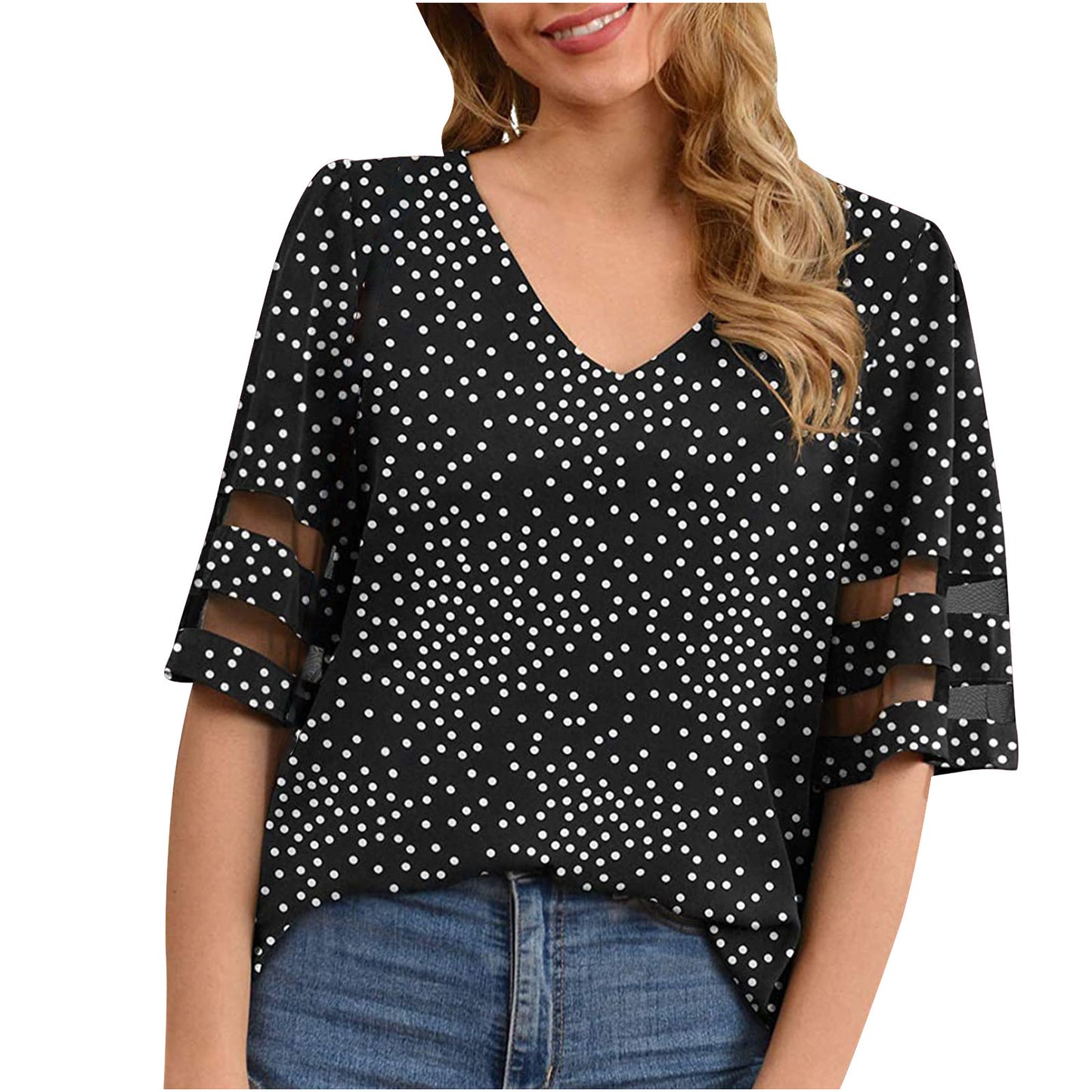 Chiffon Spinning Floral Shirt Woman Wholesale T Shirts