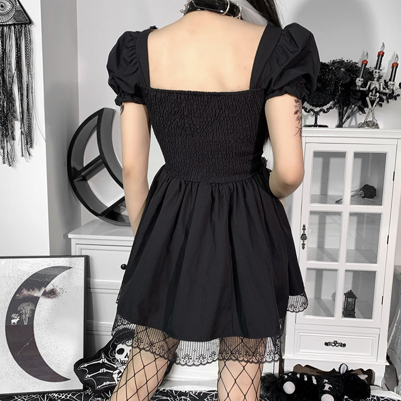 Puff Sleeve Dress Lace Princess Dark Design Wholesale Womens Dresses Cheap