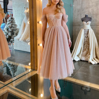 Princess Off Shoulder Elegant Prom Evening Dress