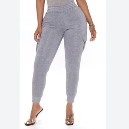 Solid Color Multipocket Elastic Waist Harlan Pants Trousers Wholesale Womens Sweatpants