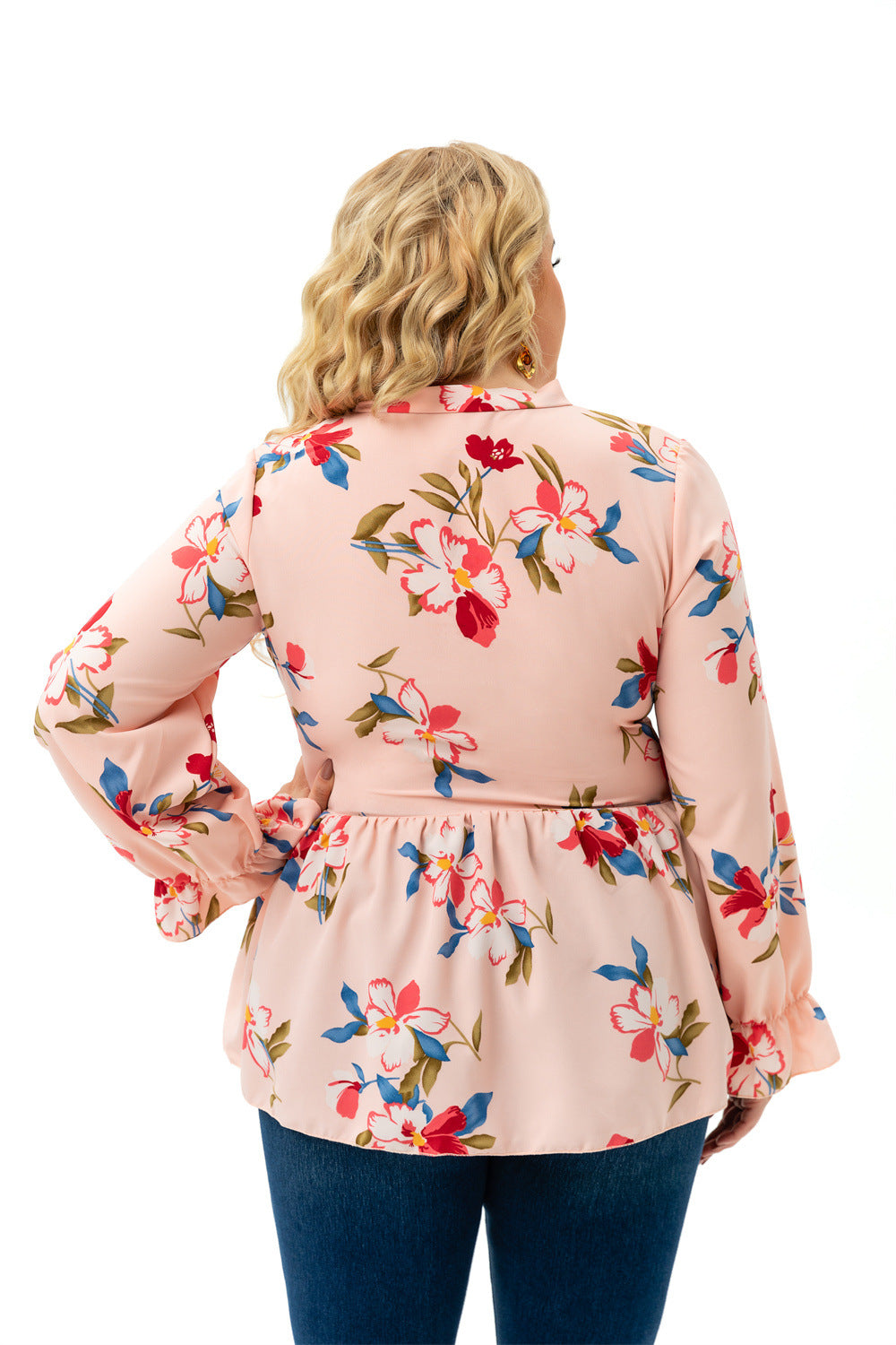 Plus Size Women Long Sleeve Printed Top Wholesale